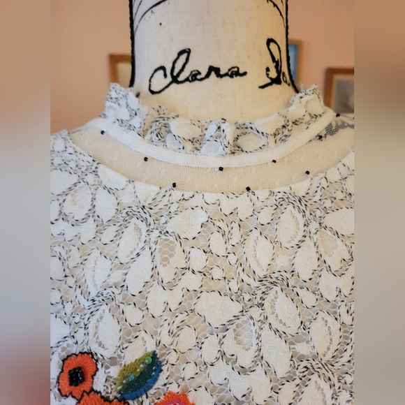 Anthropologie Maeve Macie Lace Top Floral Embroidered High Neck Tank, 12, EUC - Picture 10 of 15
